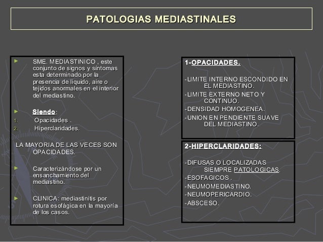 causas de ensanchamiento mediastinal